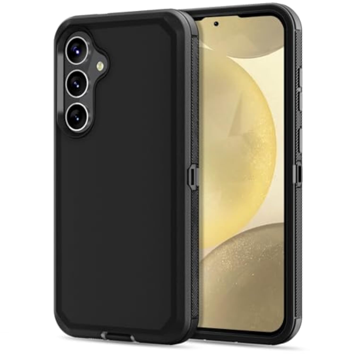 Heavy Duty Rugged Shockproof Case for Samsung Galaxy S24 Plus 5G, Black