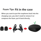 Memory Foam Tips Compatible With Powerbeats Pro Replacement Ear Tips, Perfect Noise Cancellation, Fit In Case, Foam Tips 6 Pairs, Black, Large Size (515Bl)