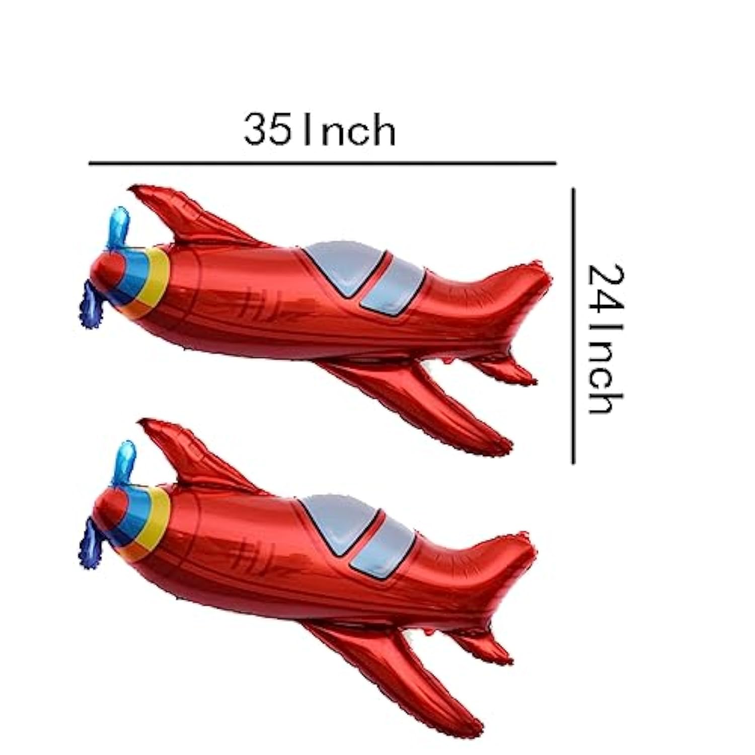 3Pcs Red Large Airplane Helicopter Party Decoration Airplane Balloon Birthday Party Supplies (37X31Inch)