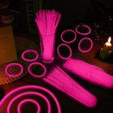 200pcs 8in Pink Glow Sticks with Connectors for Birthday & Party Favors