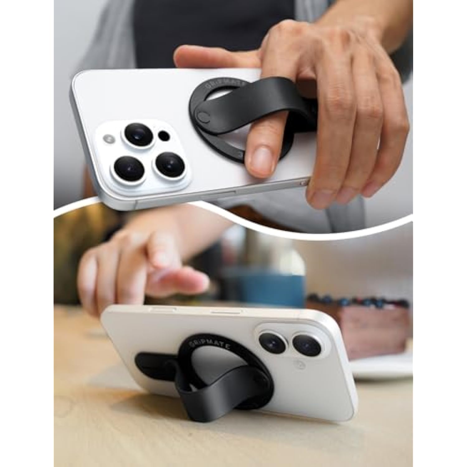 Magsafe Phone Grip For Iphone - Magnetic Phone Ring Holder Detachable For Iphone 16 - Comfortable Finger Phone Ring Grip For 15/14/13/12,Black
