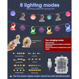 Planet Astronaut String Lights, 20 Led Space Themed Decor Galaxy Fairy Lights Outer Space Room Decor, Battery&Usb Powere