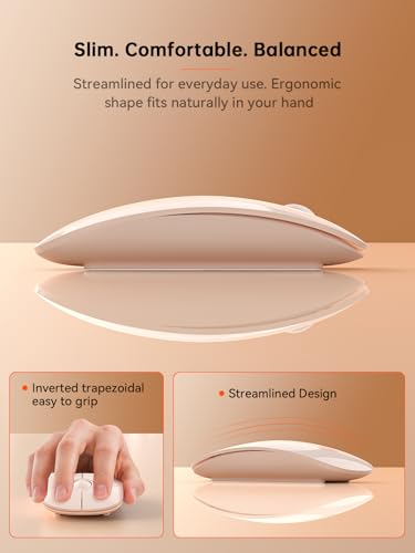 R306C Usb C Wireless Mouse, Type-C 2.4Ghz Portable Computer Mouse, Silent Click, Ultra-Slim, 3-Speed Dpi, 480 Hours Battery Life, For Usb-C Laptops, Macbook, Ipad, Macos - Flesh Pink