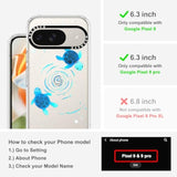 Case For Google Pixel 9 & Pixel 9 Pro, [Buffertech 6.6Ft -Grade Drop Protection] [Anti Peel Off Tech] Clear Tpu Bumper Phone Case Cover Design - Space Turtle