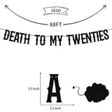Death To My 20S Banner Black Glitter, Happy 30Th Birthday Banner, Rip 20S Birthday Decorations, Death To My Youth 30Th Birthday Decorations