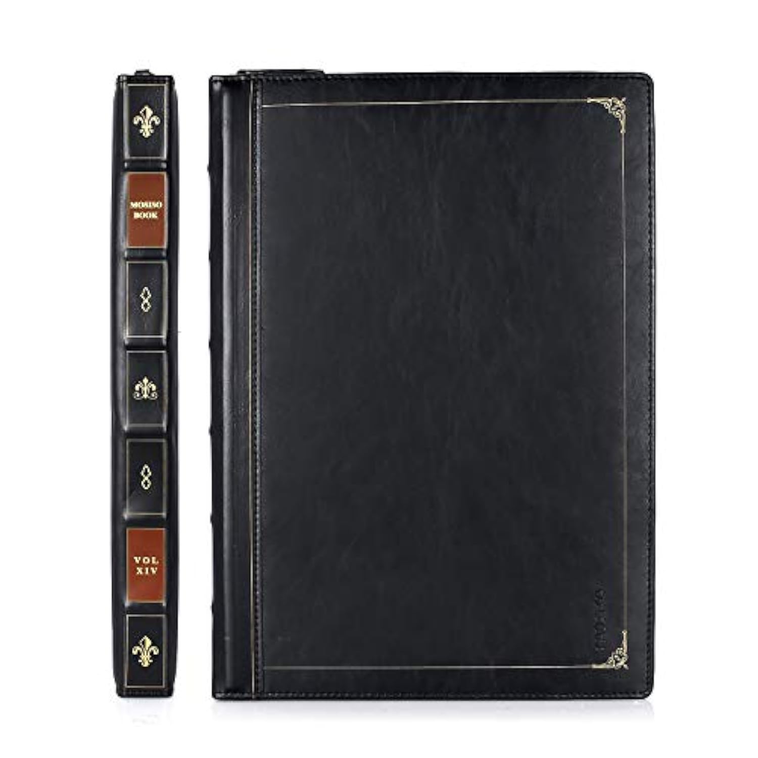MOSISO Compatible with MacBook Pro 16 inch Case 2025-2021 M4 A3403 A3186 M3 A2991 M2 A2780 M1 A2485/2019 2020 A2141,PU Leather Laptop Sleeve Vintage Retro Zippered Portfolio Protective Cover,Black