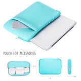 Rainyear 16 Inch Laptop Sleeve Protective Soft Case Padded Cover With Front Pocket & Accessories Pouch, Specially Compatible With 16" Macbook M1 M2 M3 M4 A2141 A2485 A2780 A2991 A3403 A3186 (Blue)