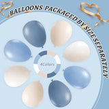 412Pcs Dusty Blue White Sand Balloon Arch Garland Kit,18 12 10 5 Inch Slate Fog Baby Blue Macaron Blue Sand White For Birthday Baby Shower Wedding Bridal Gender Reveal Decorations