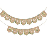 Welcome Baby Banner Greenery Banner Bunting Garland Burlap Greenery Decorations Sign For Gender Neutral Baby Shower Rustic Boho Decor Party Favors