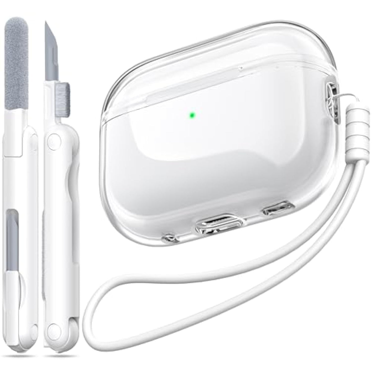 Airpods Pro 2Nd/1St Generation Case Cover, Compatible With Airpods Pro Case 2Nd Gen Usb C Charging Port, Clear Soft Transparent Military Grade Shockproof Case, Clear White