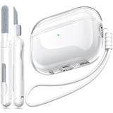 Airpods Pro 2Nd/1St Generation Case Cover, Compatible With Airpods Pro Case 2Nd Gen Usb C Charging Port, Clear Soft Transparent Military Grade Shockproof Case, Clear White