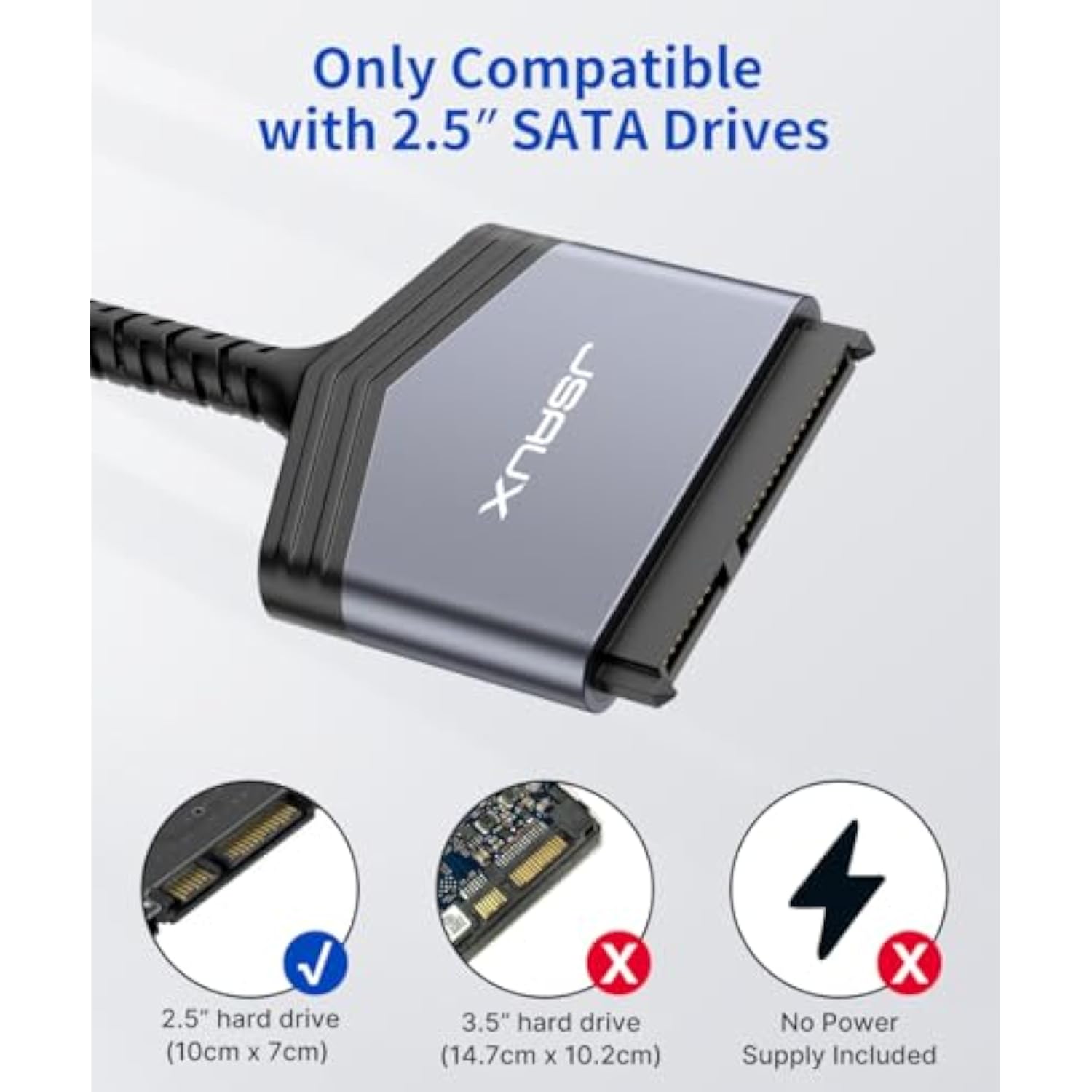 Sata To Usb A Cable, Usb A 3.0 To 2.5” Sata Iii Hard Drive Adapter Aluminum Sh