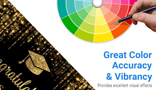 82" x 59" Graduation Party Backdrop Class of 2026 Black and Golden Glitter Bokeh Spot Photography Background Congrats Grad Prom Gold Dots Decor Photo Studio Booth Prop Cake Table Banner