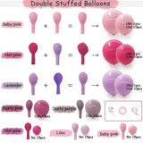 Purple Pink Balloon Garland Kit – Double-Stuffed Lilac, Lavender & Hot Pink Balloons in Various Sizes for Baby Showers And many more