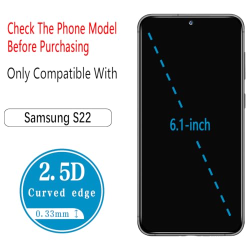 (2 Pack) Privacy Screen Protector for  Galaxy S22 Plus Anti Spy Tempered Glass, Support Fingerprint Unlock, Anti Scratch, Bubble Free