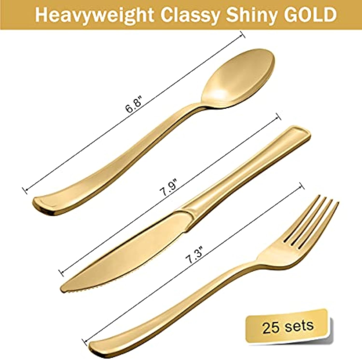 175 Piece Gold Party Supplies Set Serves 25 - Gold Paper Plates Napkins Cups With Gold Plastic Silverware Sets For Wedding Bridal Shower Baby Shower Holiday Parties