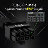 (2-Pack) 8 Pin Pcie Cable For Evga Power Supply, Pcie 8 Pin Male To 8 Pin (6+2) Male Pci Express Power Adapter Sleeved 25-Inch (63Cm)