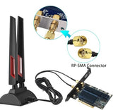 Wifi 6E Tri-Band Antenna 6Ghz 5Ghz 2.4Ghz Gaming Wifi Antenna Magnetic Base With 6.5Ft Extension Cable For Pc Desktop Computer Pcie Wifi 6E Card Wireless Network Router Security Cameras