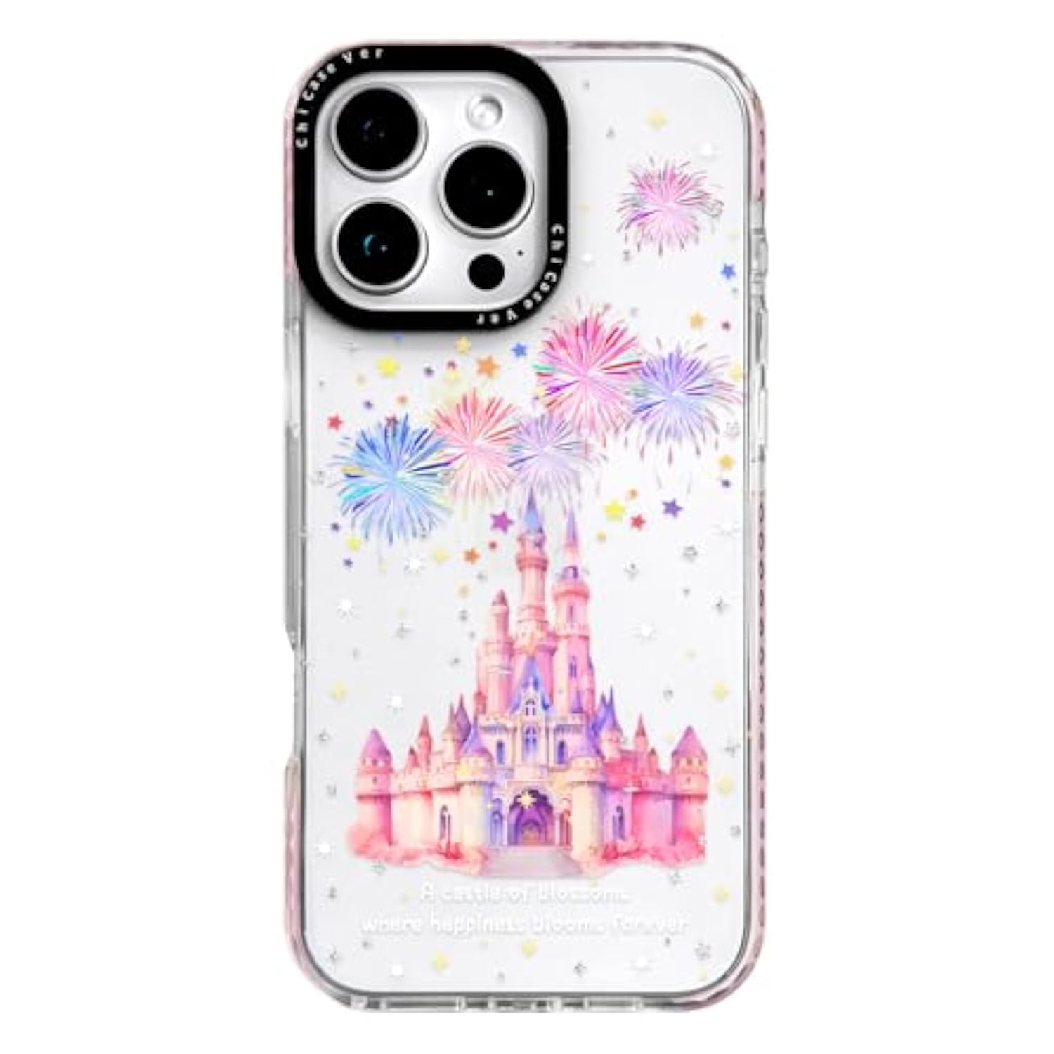 For Iphone 16 Case, Magical Castle Pattern With Fireworks, Military-Grade Drop Protection, Cute Soft Slim Tpu Protective Cover With Camera Lens Protection For Women & Girls