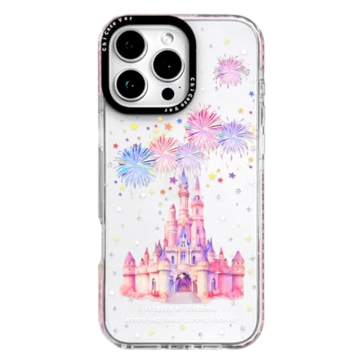 For Iphone 16 Case, Magical Castle Pattern With Fireworks, Military-Grade Drop Protection, Cute Soft Slim Tpu Protective Cover With Camera Lens Protection For Women & Girls