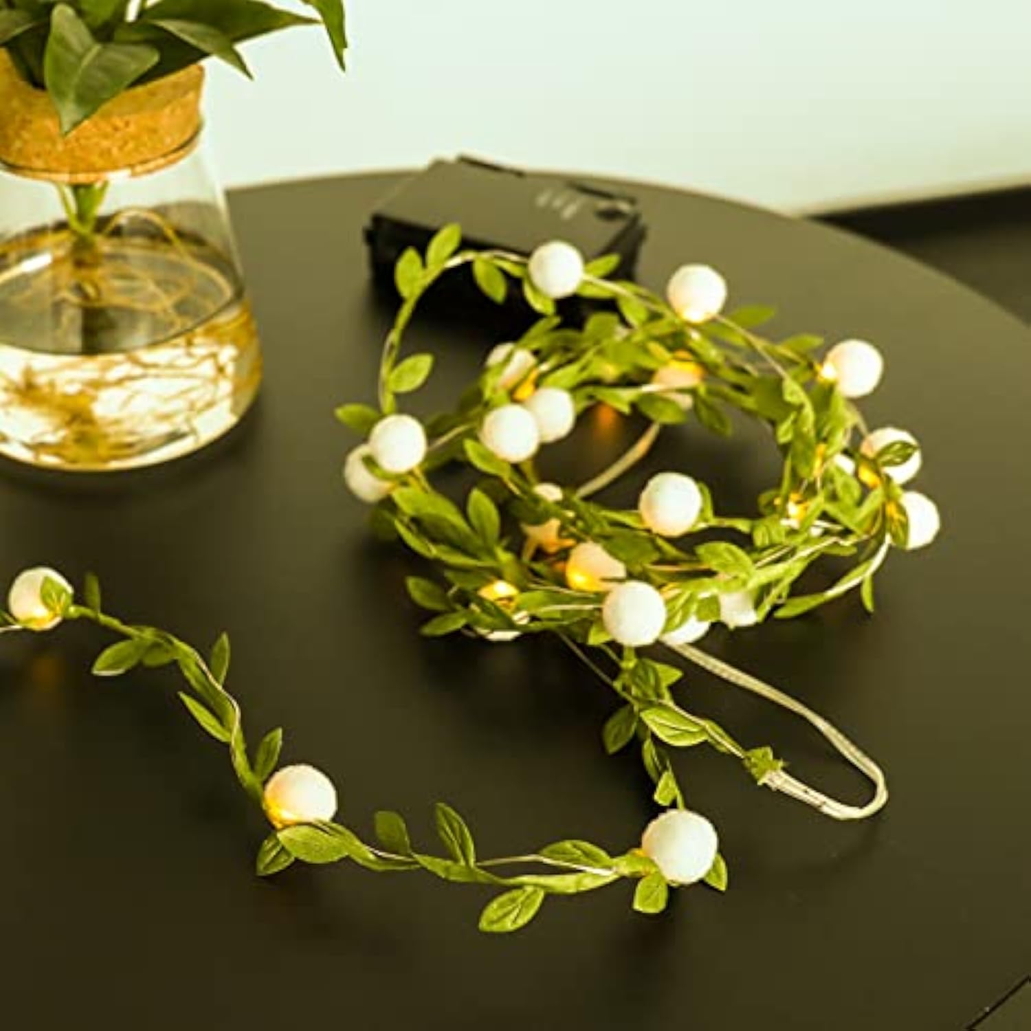 2Pack Ivy - Fairy String Lights With Green Leaf Garland With White Berry Battery Powered Light For Indoor Outdoor Christ