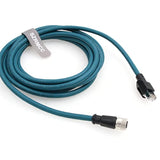 M12 X-Code 8Pin Female Connector To Rj45 Ethernet Cable Cat6A High Flexible Sh