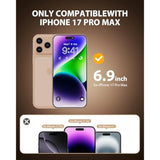 2 Pack Privacy Screen Protector For Iphone 17 Pro Max 6.9 Inch+ 2 Pack Camera Lens Protector, Purple Gradient Anti Spy Tempered Glass, Auto Alignment Kit