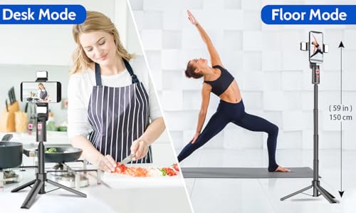 Extendable Auto Face Tracking Tripod with Light, 360 Rotating Tripod, Both Auto or Manual Moving Control, Smart Cameraman Shooting for Video, Vlog,