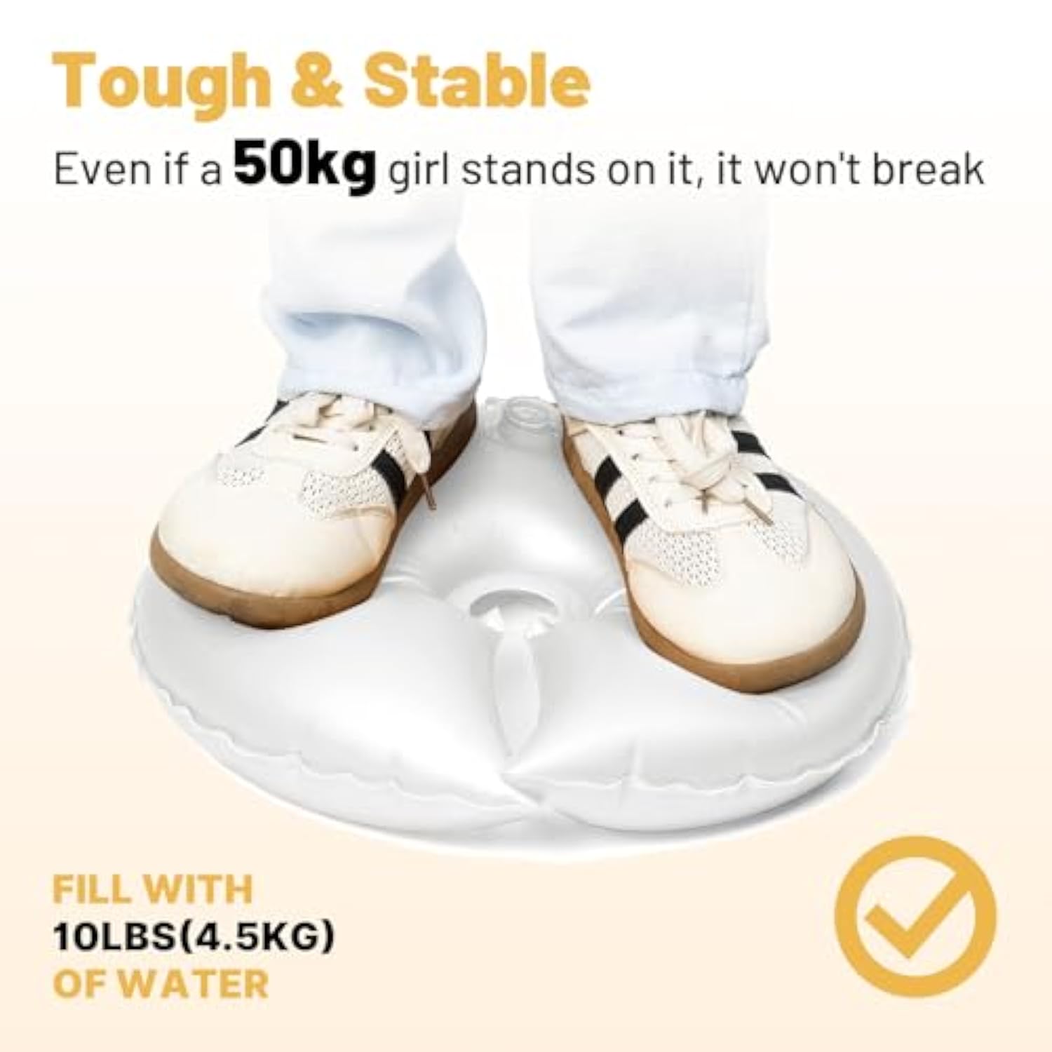 2 Pack Water Weight Bags For Balloon Column Stand And Balloon Arch, Openable Water Fillable Base For Party Wedding Graduation Decor Supplies Accessories, 10 Lbs (White)