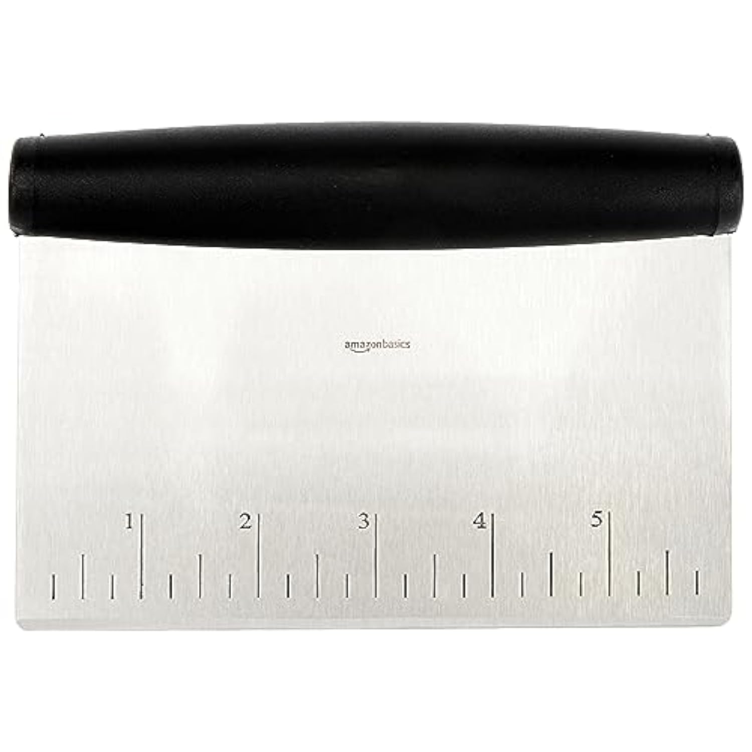 Multi-Purpose Stainless Steel Scraper/Chopper With Contoured Grip, 6", Black, Silver