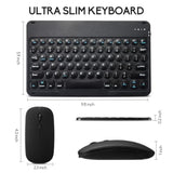 2 Pack Ultra-Slim Bluetooth Keyboard And Mouse Portable Mini Wireless Keyboard Rechargeable For Apple Ipad Iphone Samsung Tablet Iphone Smartphone Ios Android Windows, Round Keys Pink