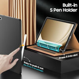 Case For Samsug Galaxy Tab A9+ Plus 11 Inch 2024(Smx210/X216/X218), Pu Leather Folio Cover With Multiangle Stand//Pen Holder, Auto Wake/Sleep Case For Galaxy A9+ 11" Tablet (Black+Brown)