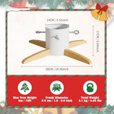 Christmas Tree Base Stand - Made Of Metal And Solid Wood, Suitable For 5-10 Ft Christmas Trees - White