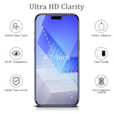 [2-Pack Privacy Screen Protector For Iphone 16 Plus Tempered Glass, Anti Spy, No Bubbles, Anti Scratch, Easy To Install