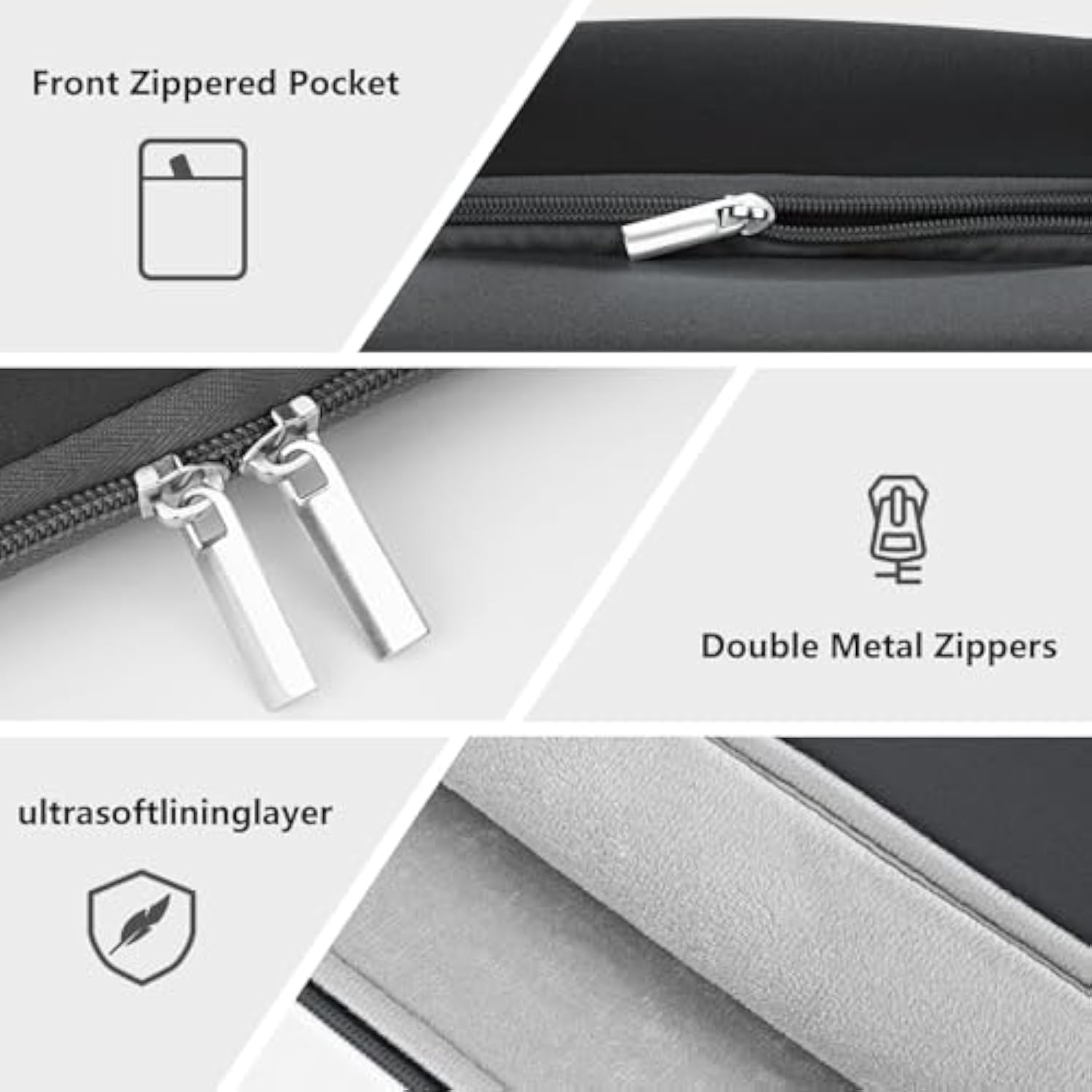 16 Inch Laptop Sleeve Case Shockprook Lightweight Padded Protective Cover Bag Compatible With Macbook Pro 16 Inch M1 M2 M3 M4 2019-2024, Gray