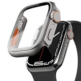 Compatible For Watch Series 7/8/9 45Mm Hard Case With Tempered Glass Screen Protector, Unique Design Hard Pc Cover, Bumper Full Coverage Accessories For Iwatch 7/8 45Mm