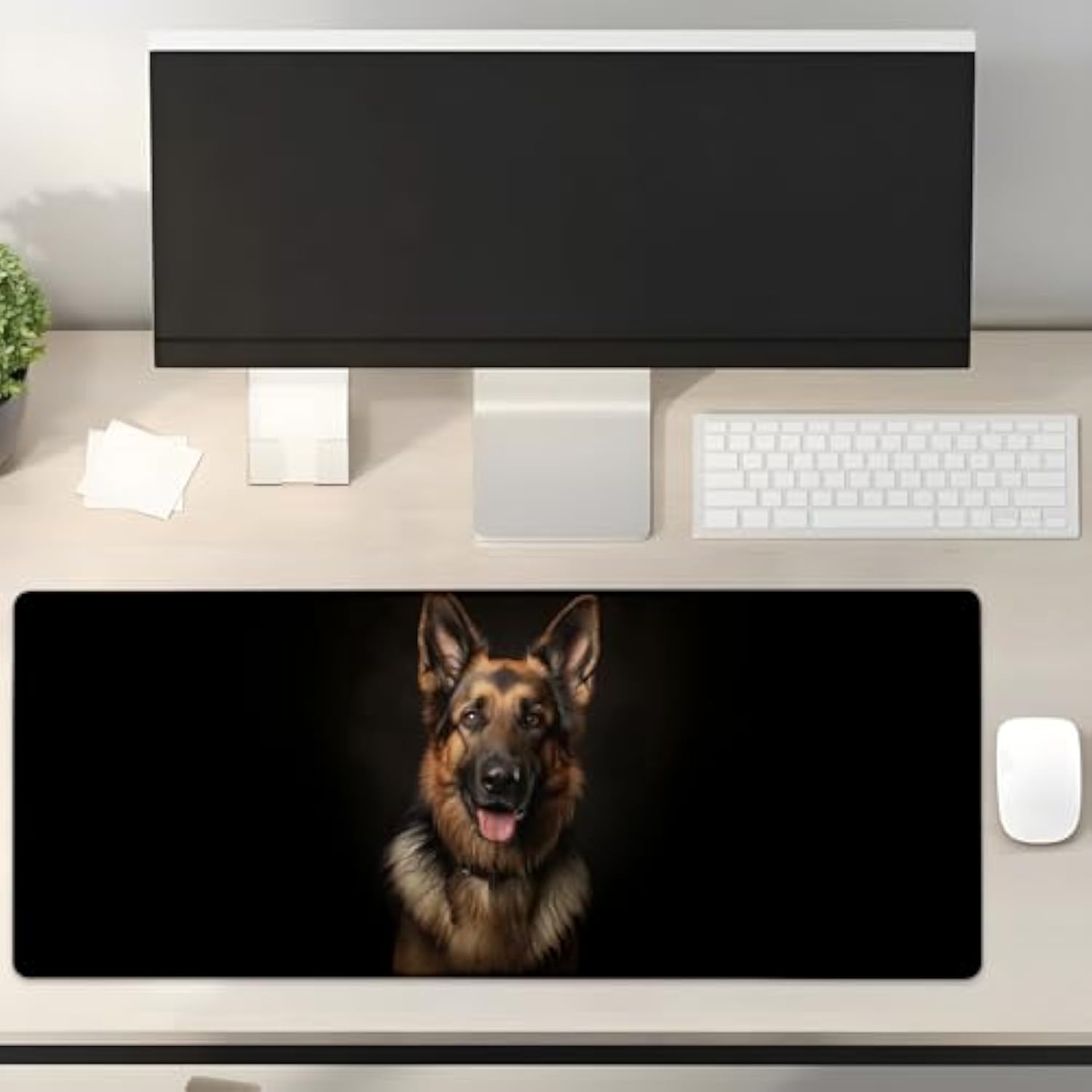 German Shepherd Dog Gaming Mouse Pad Gifts 31.5" X 11.8", Non-Slip Rubber Base Mousepads For Computers Laptop School Office Home Accessories Decor, Mouse Pad, Keyboard Desk Mat