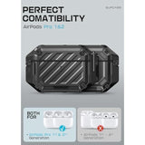 SUPCASE for AirPods Pro 2nd/1st Gen Case with Lock & Carabiner (Unicorn Beetle Pro), [IP68 Waterproof] [Military-Grade Protection] [Supports Wireless Charging] Anti-Scratch Hard Shell Cover, Black