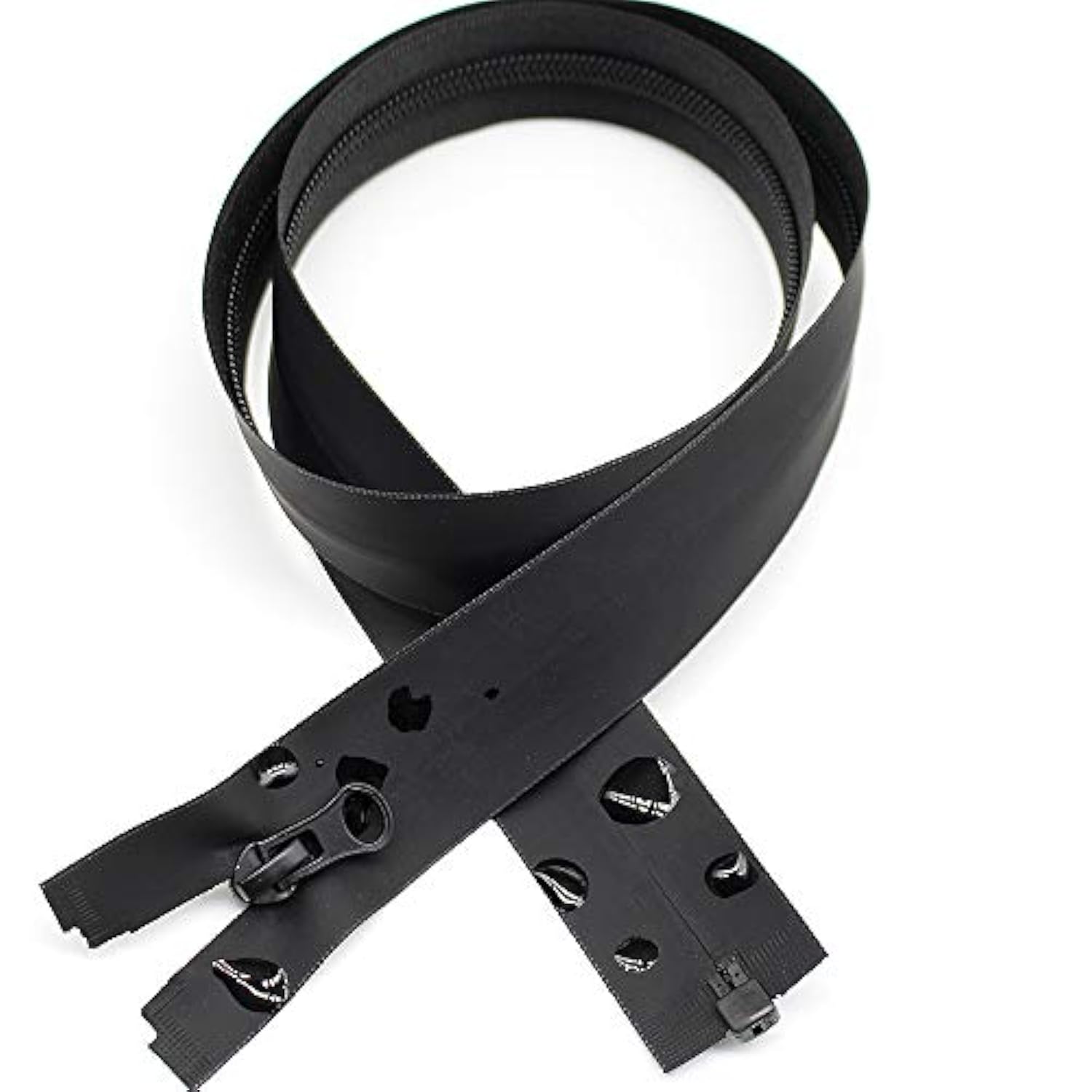 2Pcs 16 Inch Waterproof Zippers Black #5 Separating Waterproof Zippers