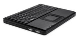 Periboard-510H Plus, Wired Super Mini Usb Touchpad Keyboard, X Type Scissor Keys With 2 Built-In Hubs, Black, Us English Layout (11005)
