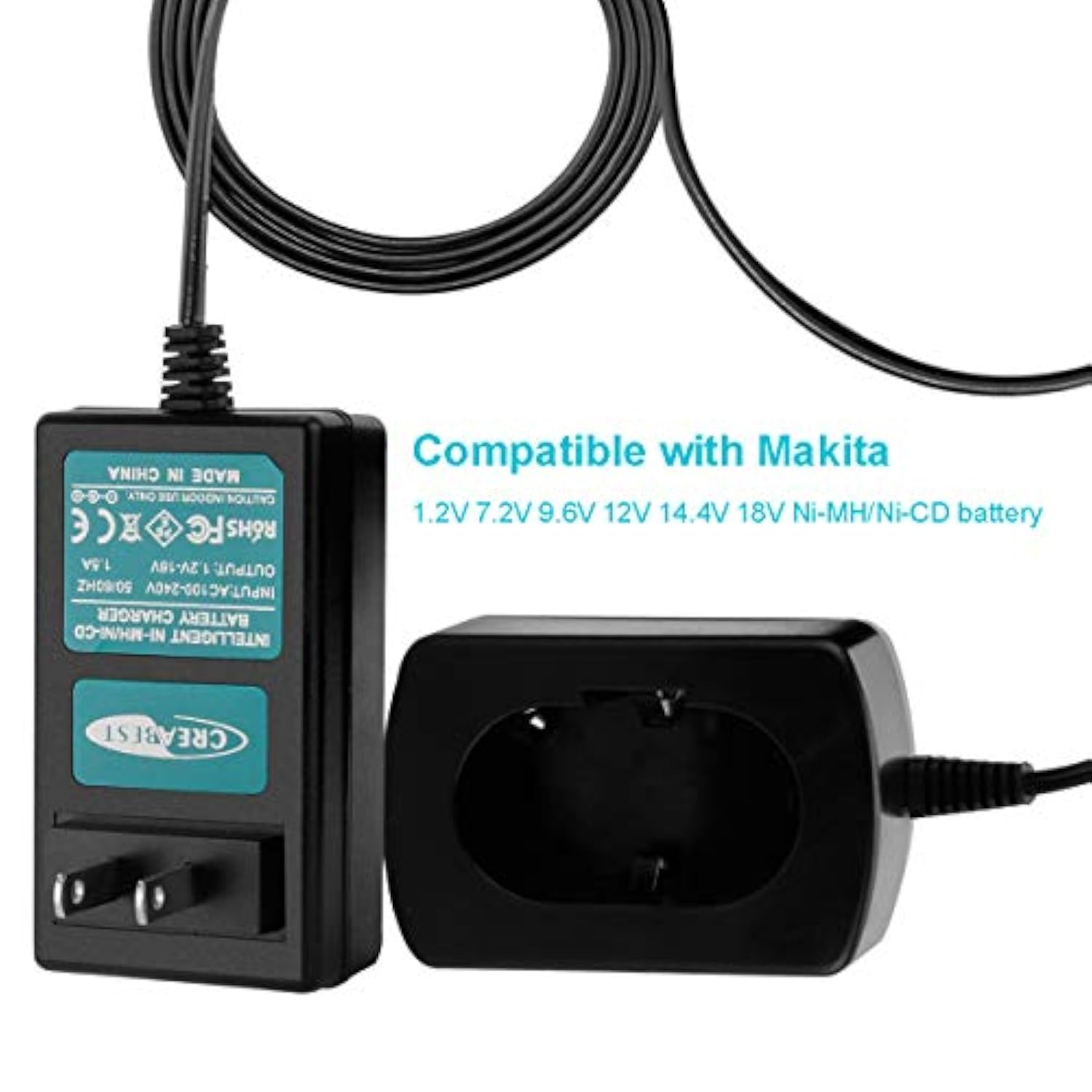Battery Charger for 7.2V-18V Ni-MH/Ni-Cd Pod Style Batteries