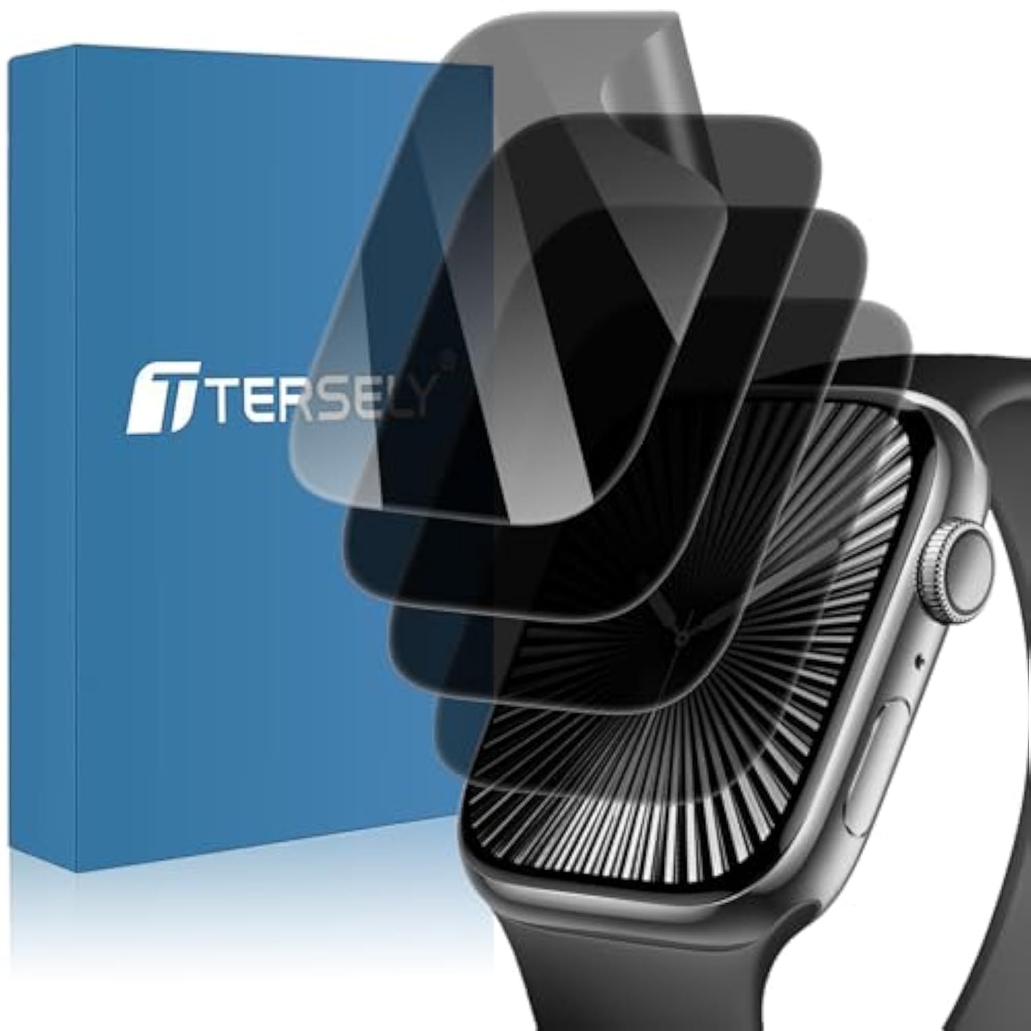 [4 Pack Privacy Screen Protector For Apple Watch Series 10-42 Mm,Premium Tpu Soft Full Coverage Film For Iwatch S10 2024, Anti-Spy Matte Black