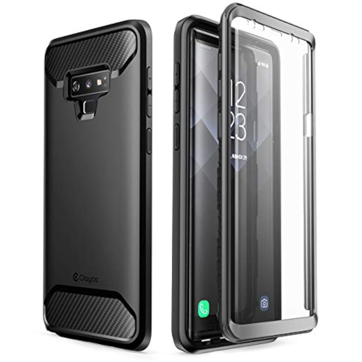 Xenon Series Case For Samsung Galaxy Note 9 (2018 Release), Full-Body Rugged Case With Built-In 3D Curved Screen Protector (Black)