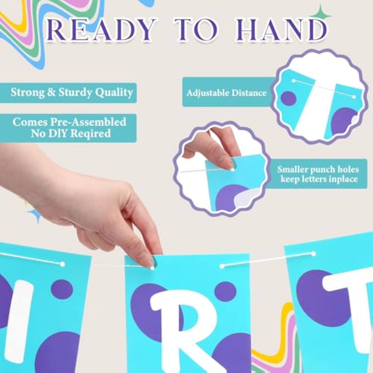 Monster Birthday Party Decoration Cartoon Happy Birthday Pre-Strung Banner For Kids Boys Monster Themed Event Party Supplies(Classic Style)