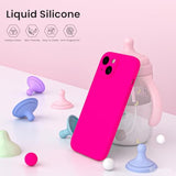 For Iphone 15 Case 6.1 Inch, Shockproof Liquid Silicone Cover With Screen Protectors, Water Resistant Full Body Protective Case-Hot Pink