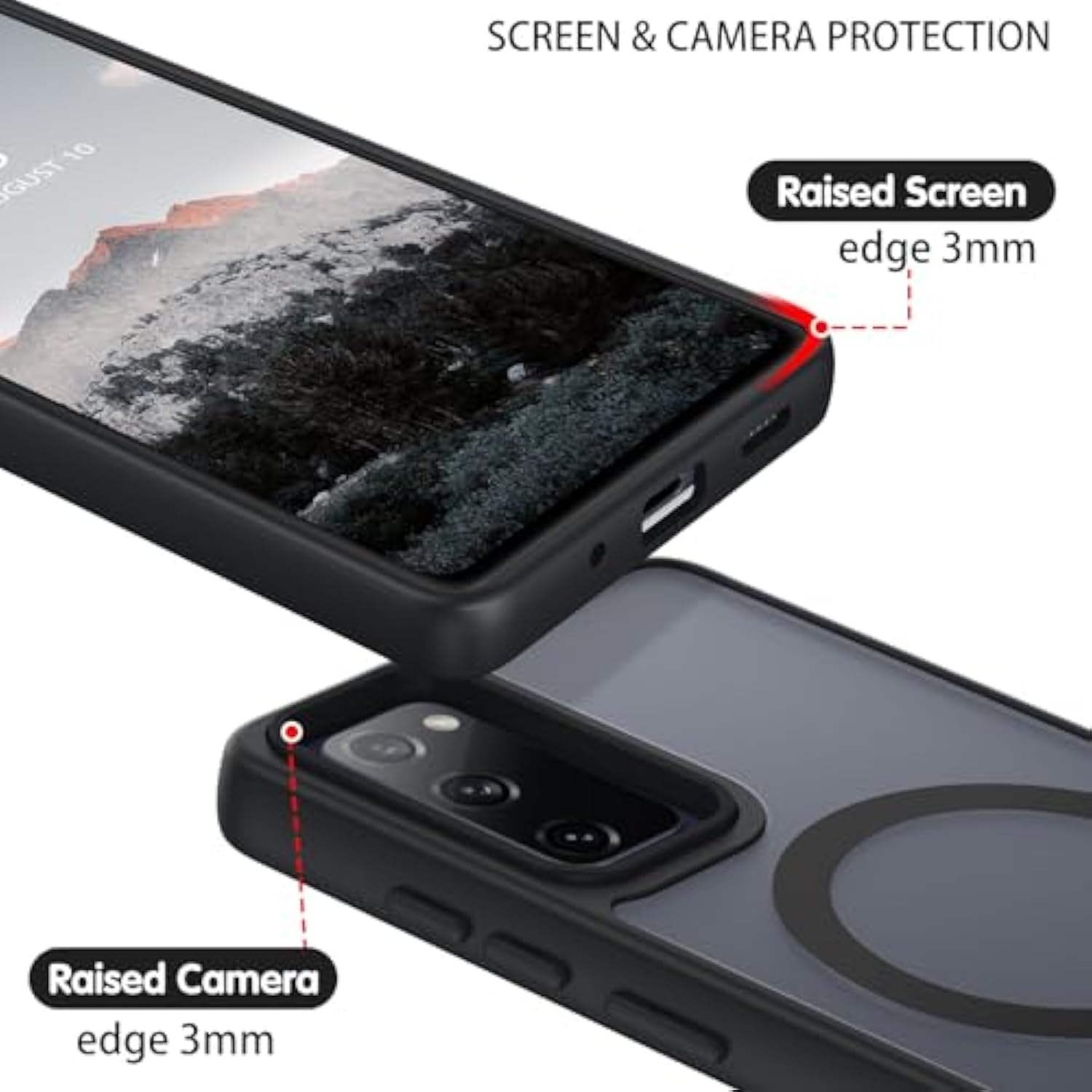 Samsung Galaxy S20 FE Magnetic Case Matte Shockproof Full Body Black