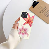 Compatible With Iphone 15,Durable & Shockproof Phone Case Cover Design - Pink Lily Flower