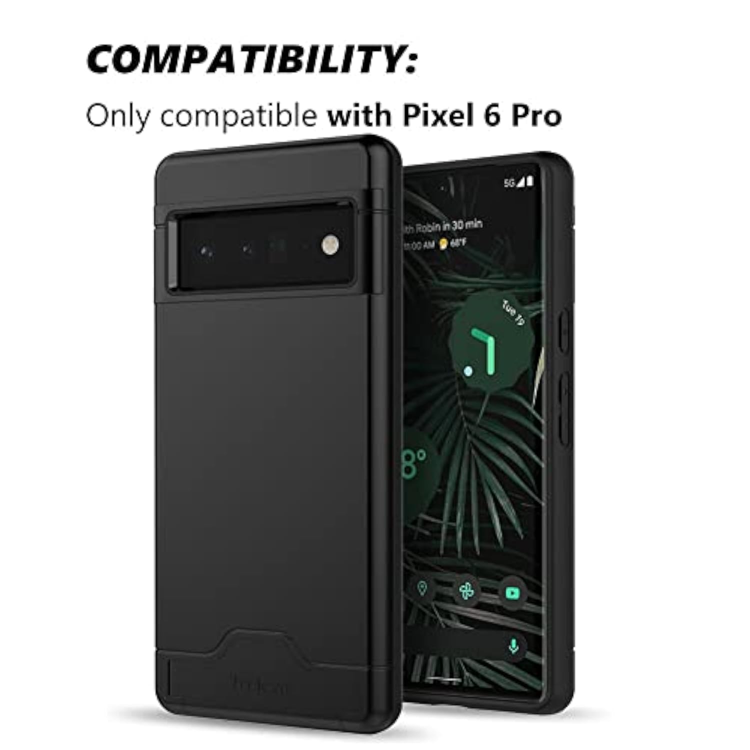 Dual Layer Case with Card Slot Holder and Kickstand for Google Pixel 6 Pro