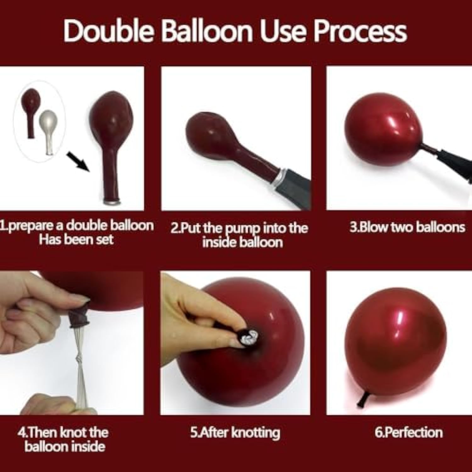 Burgundy Balloons Double Stuffed Red Maroon Balloon Garland Different Sizes 18/12/5In Wine Ruby Red Balloon Arch Kit For Birthday Valentine Mother'S Day Bridal Wedding Graduation Party Decorations