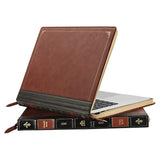 MOSISO Compatible with MacBook Air 13 inch Case A1466 A1369 Older Version 2010-2017 Release, PU Leather Laptop Sleeve Vintage Retro Zippered Portfolio Protective Case Cover, Brown